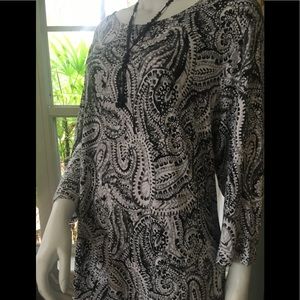Black and white paisley tunic